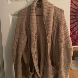 Oversized sweater; tan